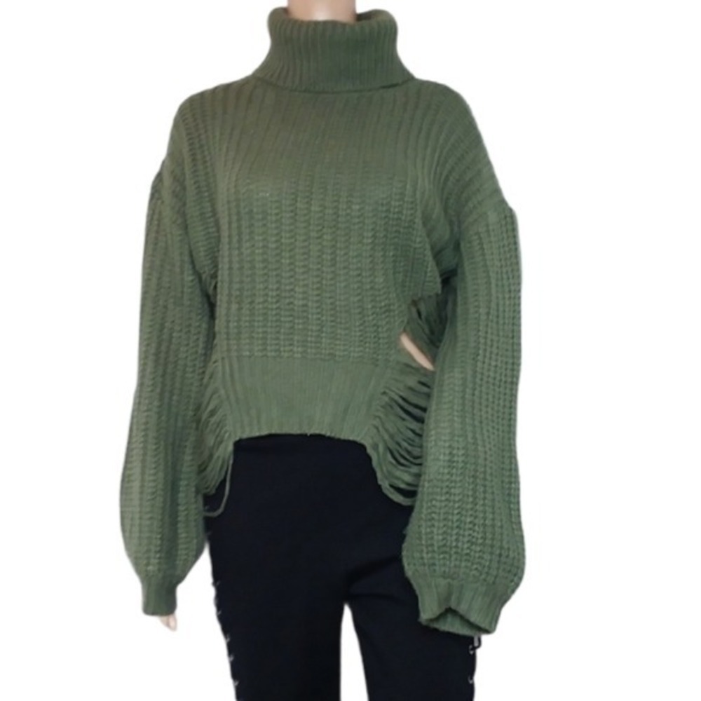 Cotton Candy La Distressed Sweater